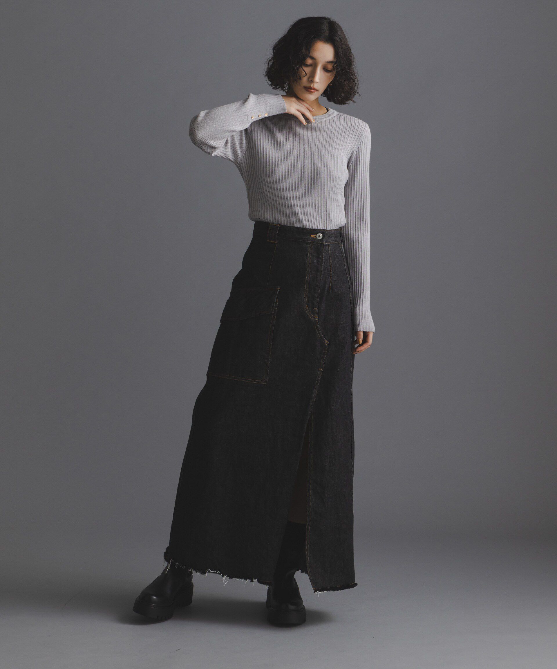 nano･universe「毛玉レスニットクルーネックリブプルオーバー」|ニット・セーター|