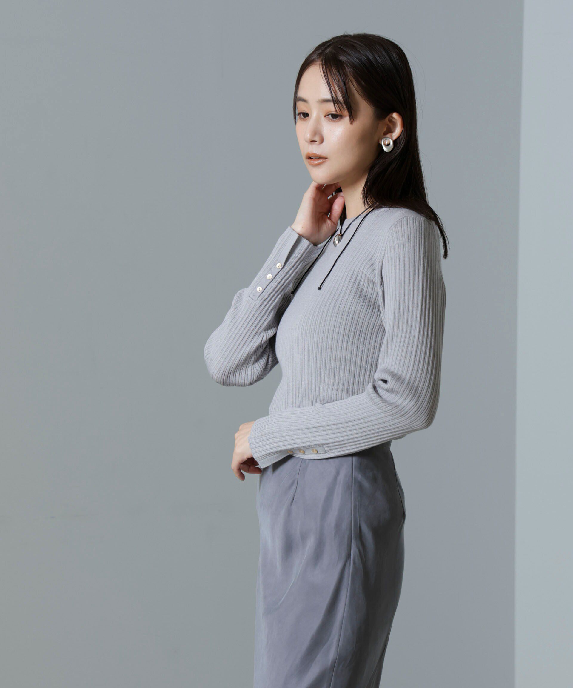 nano･universe「毛玉レスニットクルーネックリブプルオーバー」|ニット・セーター|