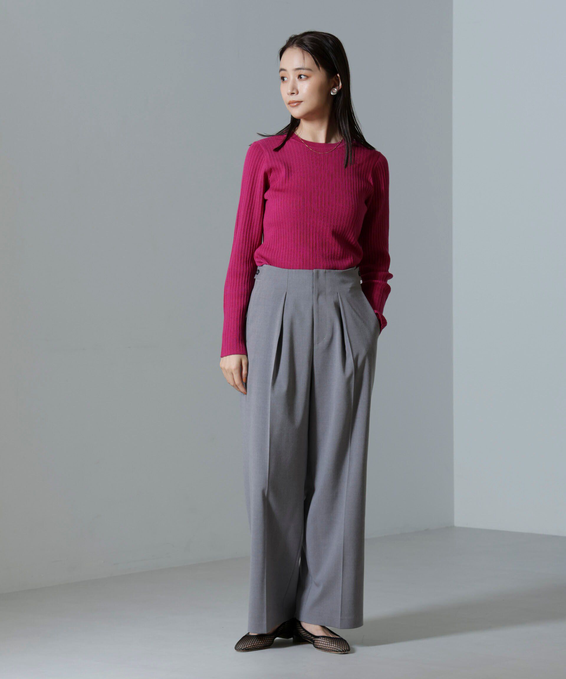 nano･universe「毛玉レスニットクルーネックリブプルオーバー」|ニット・セーター|