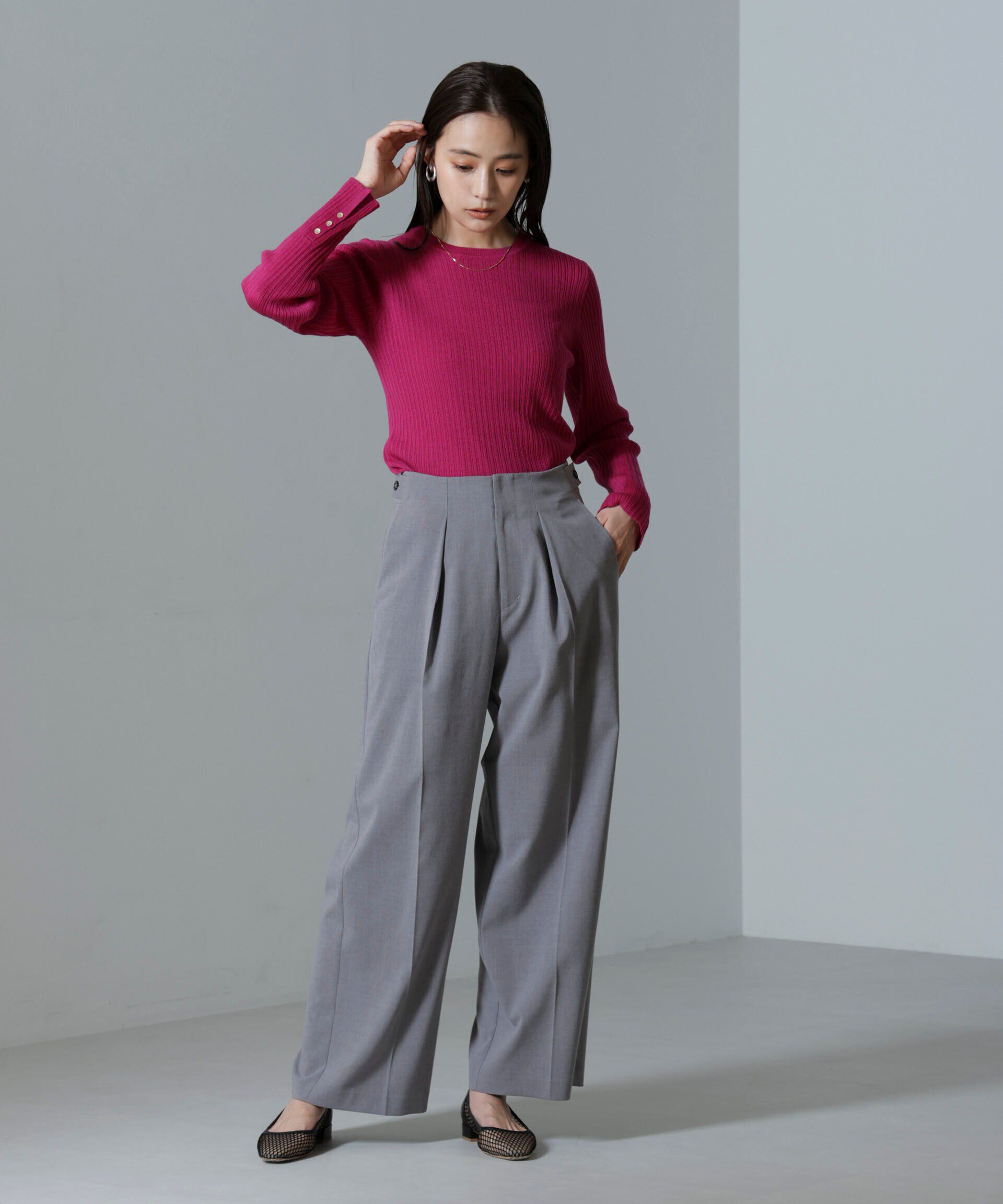 nano･universe「毛玉レスニットクルーネックリブプルオーバー」|ニット・セーター|