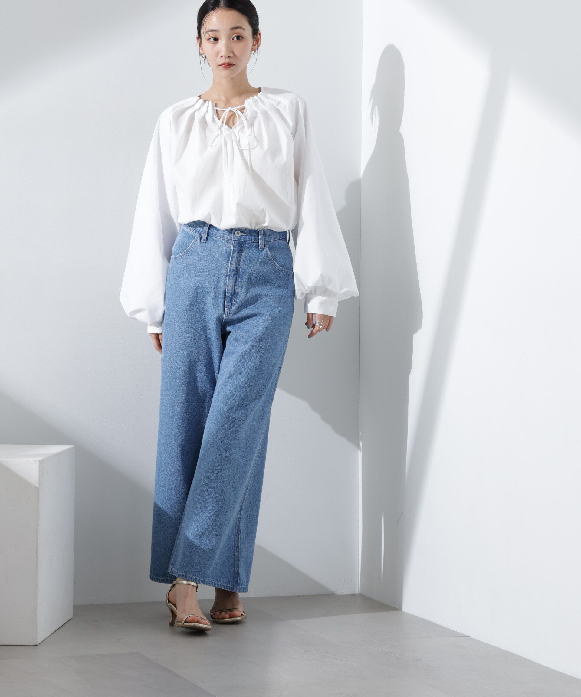 nano･universe「ボリュームスリーブタックブラウス」|シャツ・ブラウス|