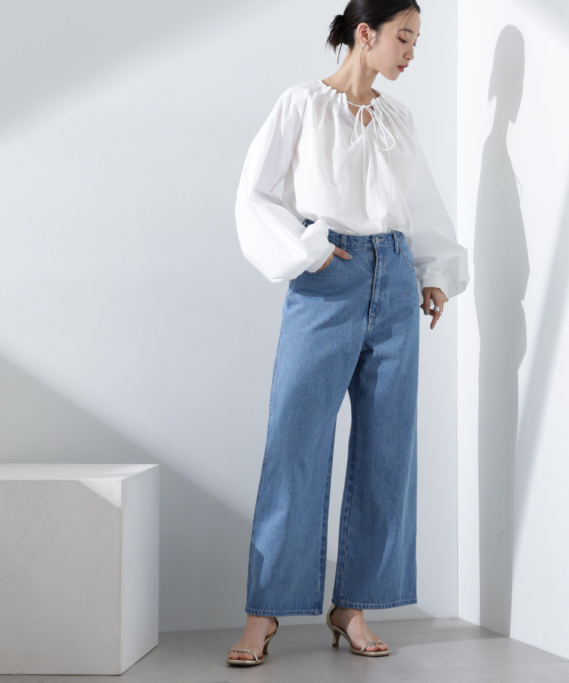 nano･universe「ボリュームスリーブタックブラウス」|シャツ・ブラウス|