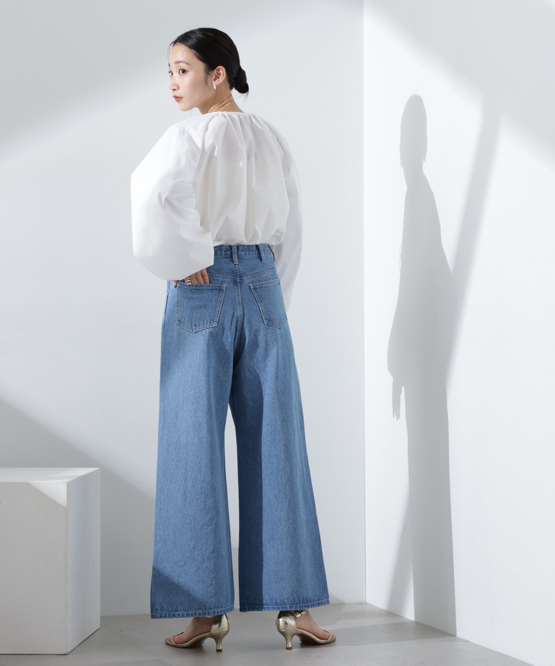 nano･universe「ボリュームスリーブタックブラウス」|シャツ・ブラウス|