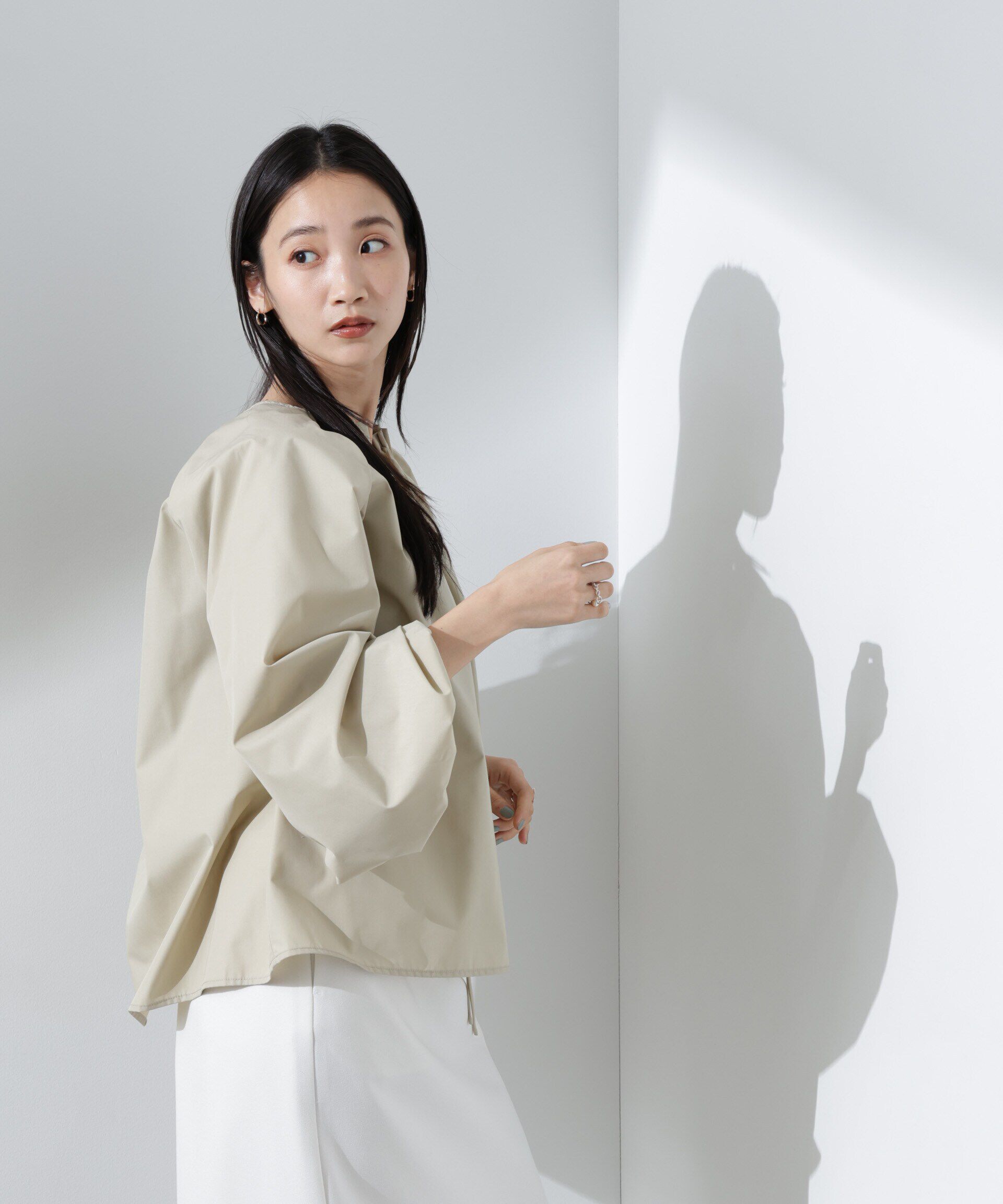 nano･universe「ボリュームスリーブタックブラウス」|シャツ・ブラウス|