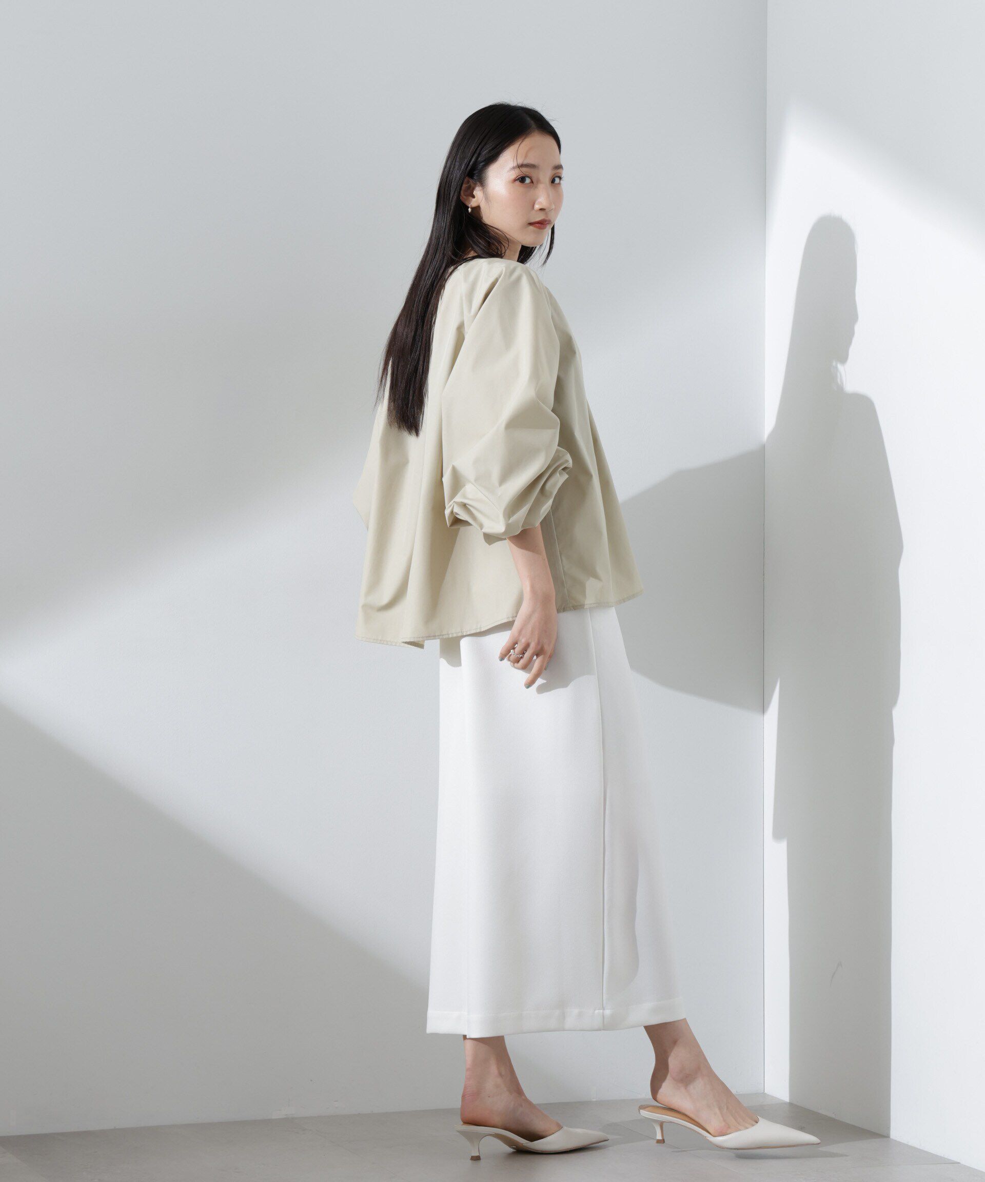 nano･universe「ボリュームスリーブタックブラウス」|シャツ・ブラウス|