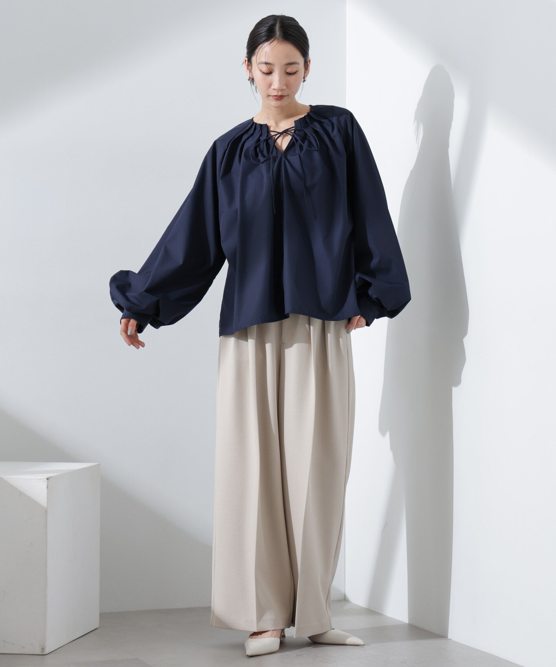 nano･universe「ボリュームスリーブタックブラウス」|シャツ・ブラウス|