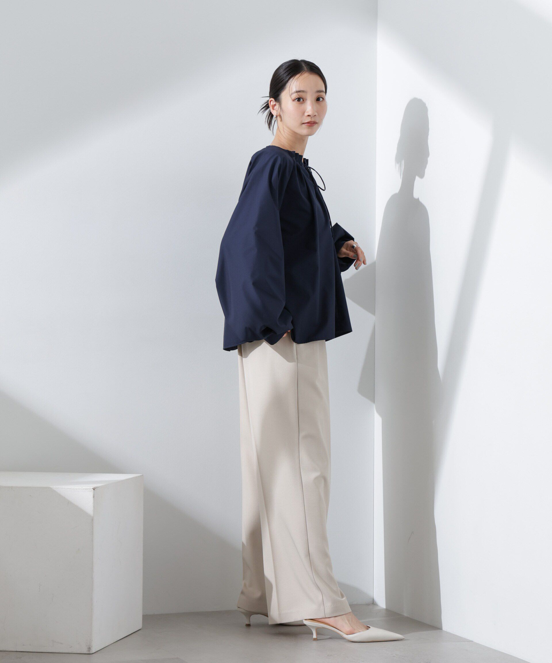 nano･universe「ボリュームスリーブタックブラウス」|シャツ・ブラウス|
