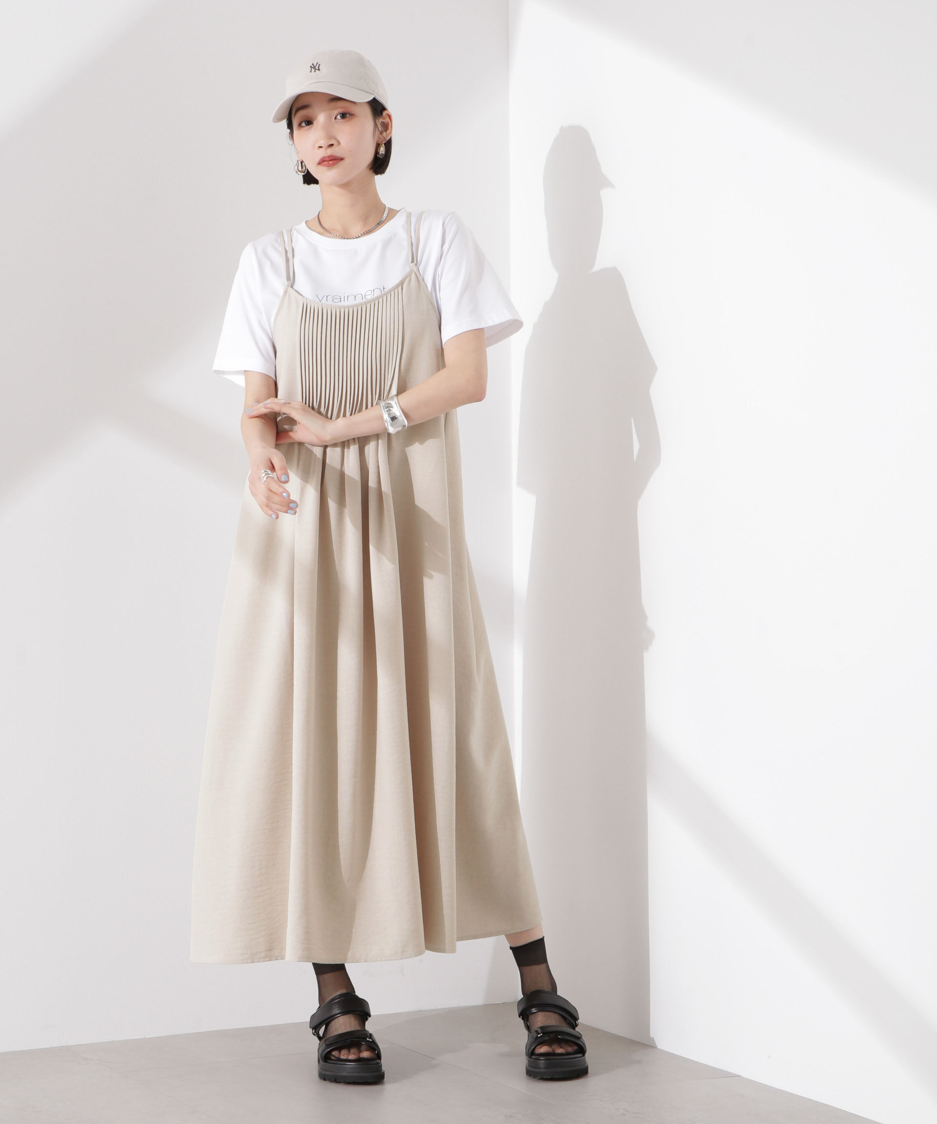 nano･universe「フロントピンタックキャミソールワンピース」|ワンピース|