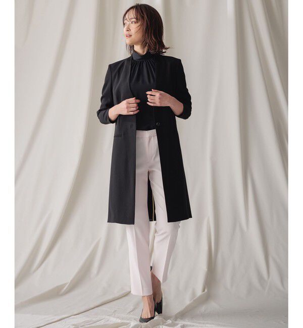 BEIGE,「CINDY / ノーカラーロングジャケット」|ノーカラージャケット|