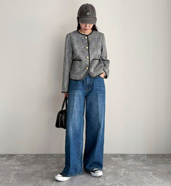 fredy emue「FRセンタープレスセミワイドデニムパンツ」|デニム|