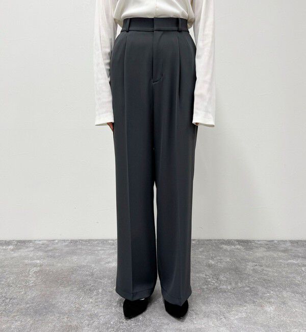 fredy emue「とろみツイルタックスラックス【レングス長め丈あり】」|スラックス|