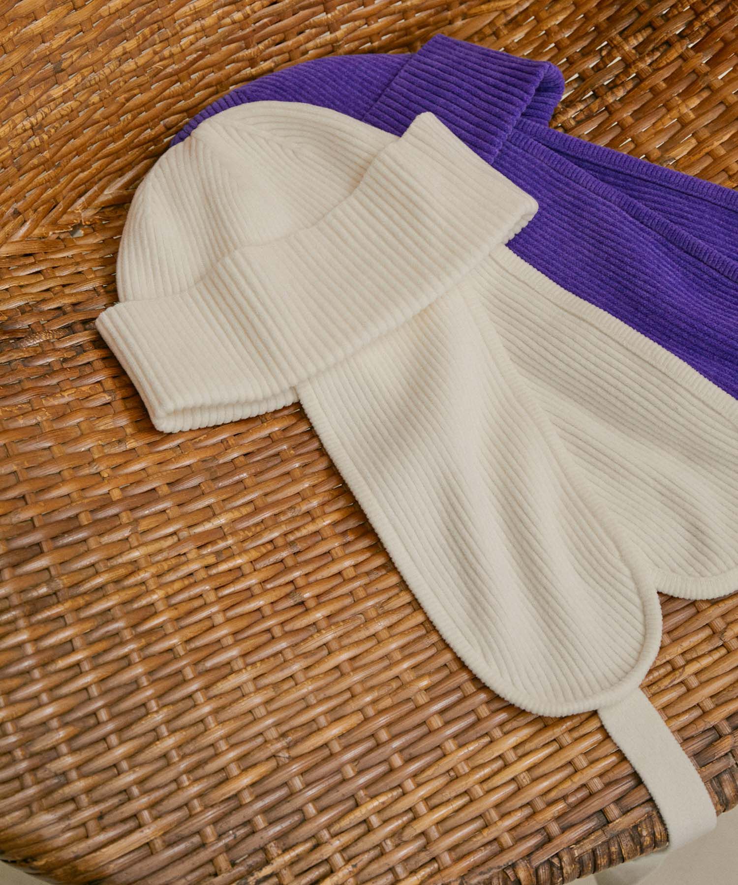 SALON adam et rope'「フライトキャップ -CreamyCotton /クリーミーコットン-」|ニット帽|ホワイト(10)