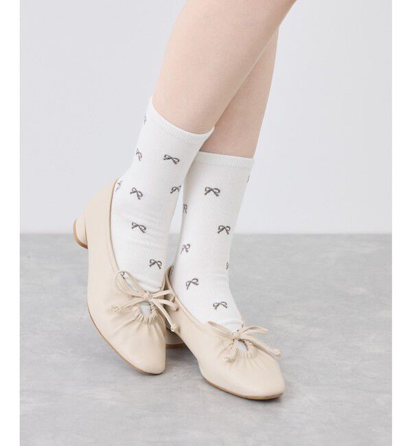 ROPE PICNIC PASSAGE「リボン柄クルーソックス」|ソックス|