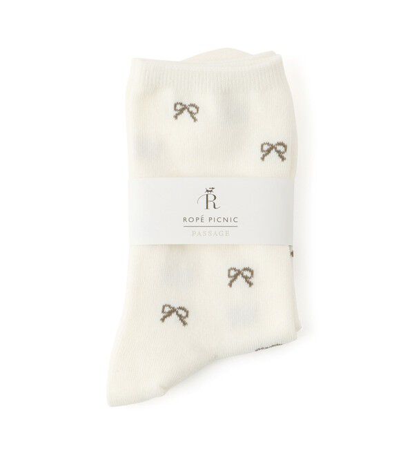 ROPE PICNIC PASSAGE「リボン柄クルーソックス」|ソックス|