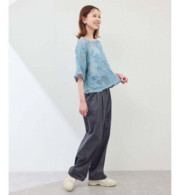 Rope&rsquo;Picnic「メッシュコード刺繍プルオーバー」|Tシャツ・カットソー|