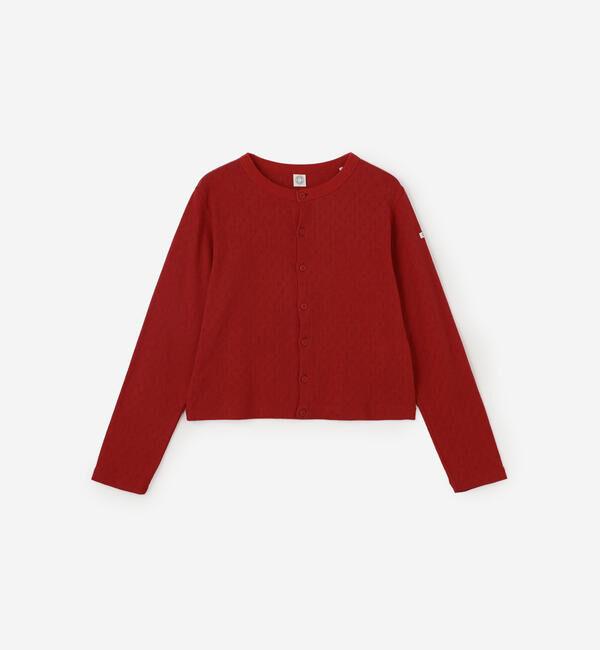 ORCIVAL「ORCIVAL | パターンメッシュ コットン クルーネックカーディガン WOMEN」|カーディガン|