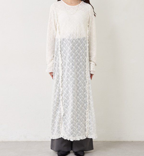  「カットレース切替ワンピース」|ワンピース|