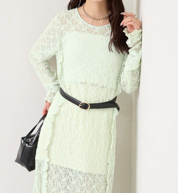  「カットレース切替ワンピース」|ワンピース|