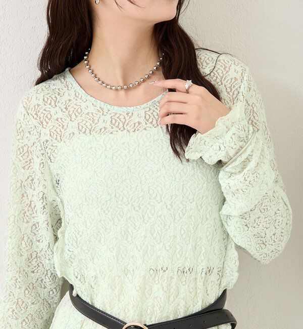  「カットレース切替ワンピース」|ワンピース|