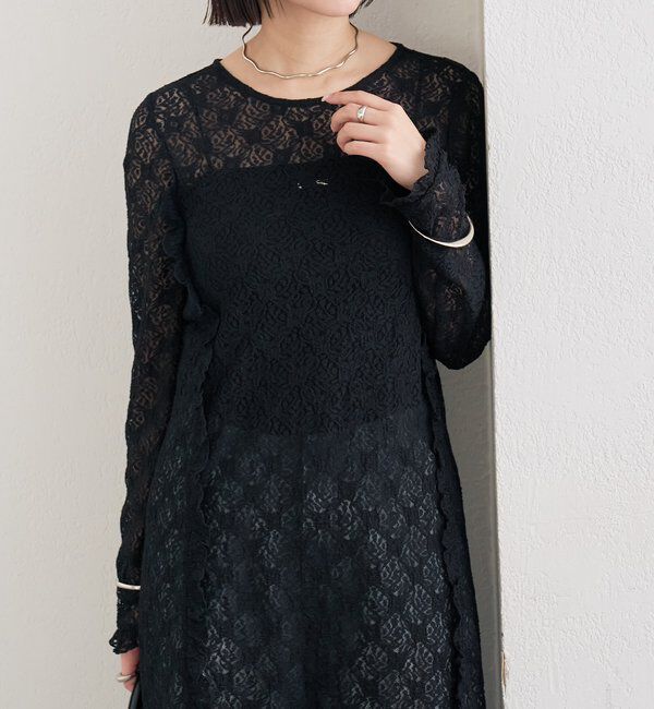  「カットレース切替ワンピース」|ワンピース|