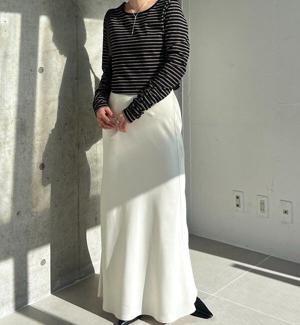  「バックUネッククロップボーダーTシャツ」|Tシャツ・カットソー|