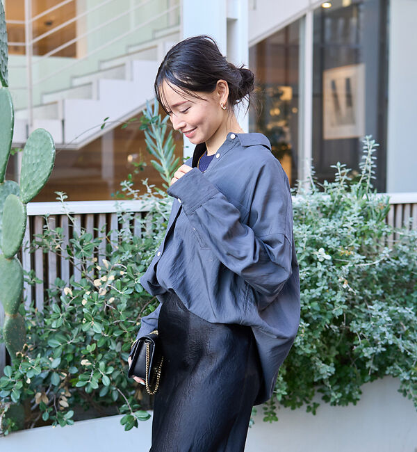 Rouge vif「とろみレーヨンオーバーサイズシャツ」|シャツ・ブラウス|