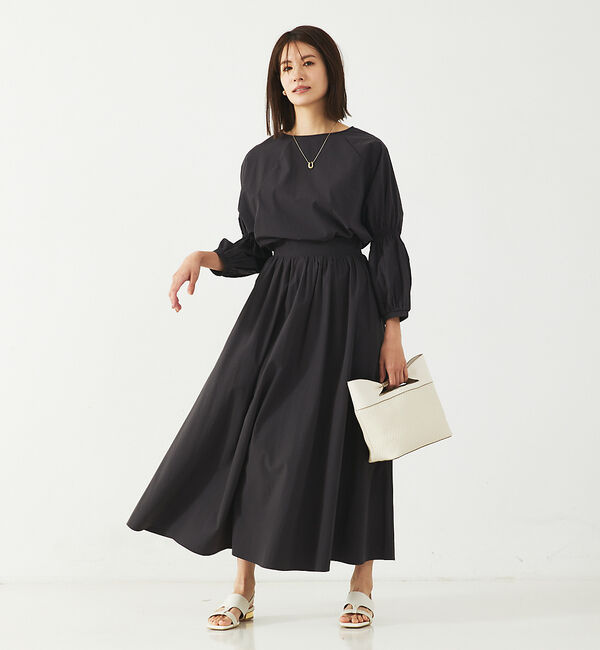 abahouse mavie「ナイロンストレッチロングスカート」|スカート|