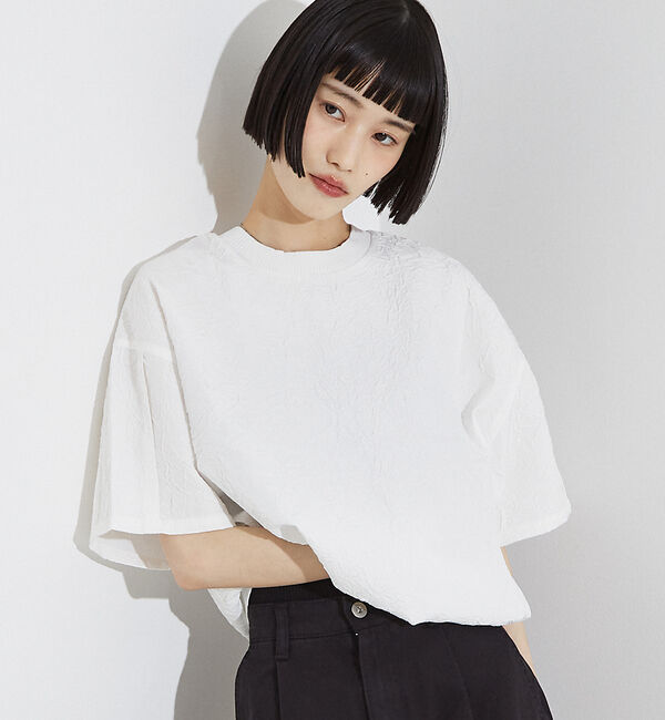 NOMINE「シワ加工 リンクル Tシャツ」|Tシャツ・カットソー|ホワイト