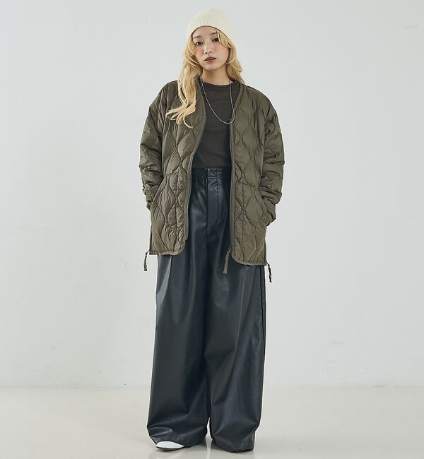 NOMINE「【TAION】ミリタリー Vネック Wジップ ダウンジャケット / ブルゾン」|ダウン|