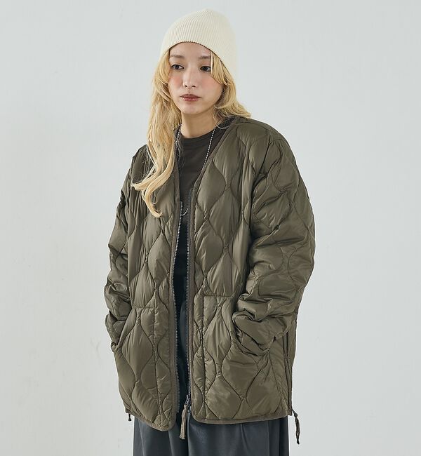 NOMINE「【TAION】ミリタリー Vネック Wジップ ダウンジャケット / ブルゾン」|ダウン|