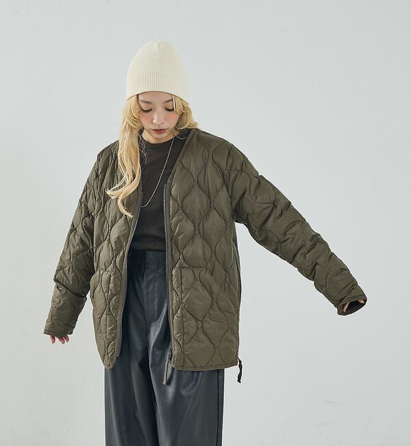 NOMINE「【TAION】ミリタリー Vネック Wジップ ダウンジャケット / ブルゾン」|ダウン|