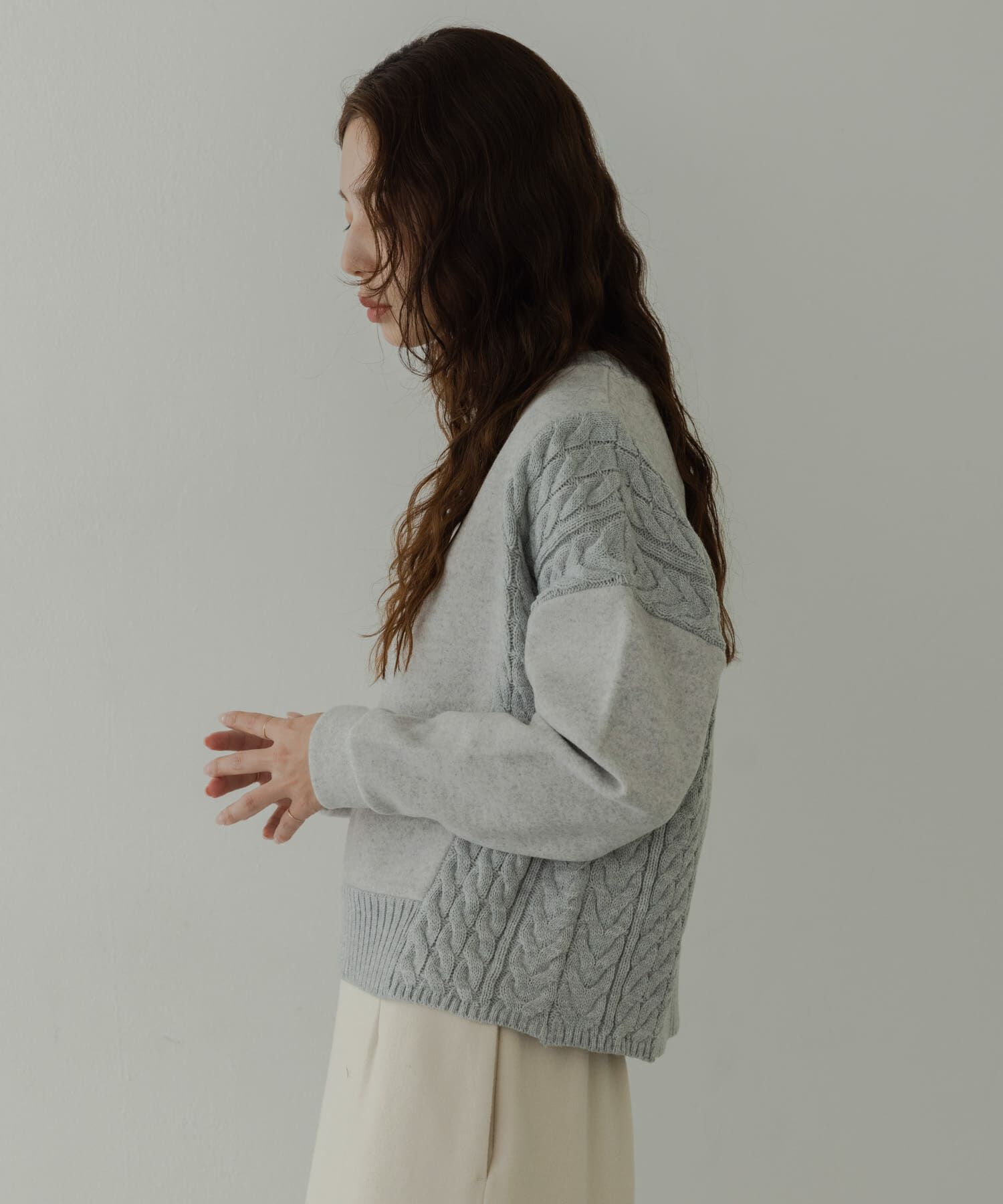 Sonny Label 「ケーブル切替メルトンジャージプルオーバー」|ニット・セーター|