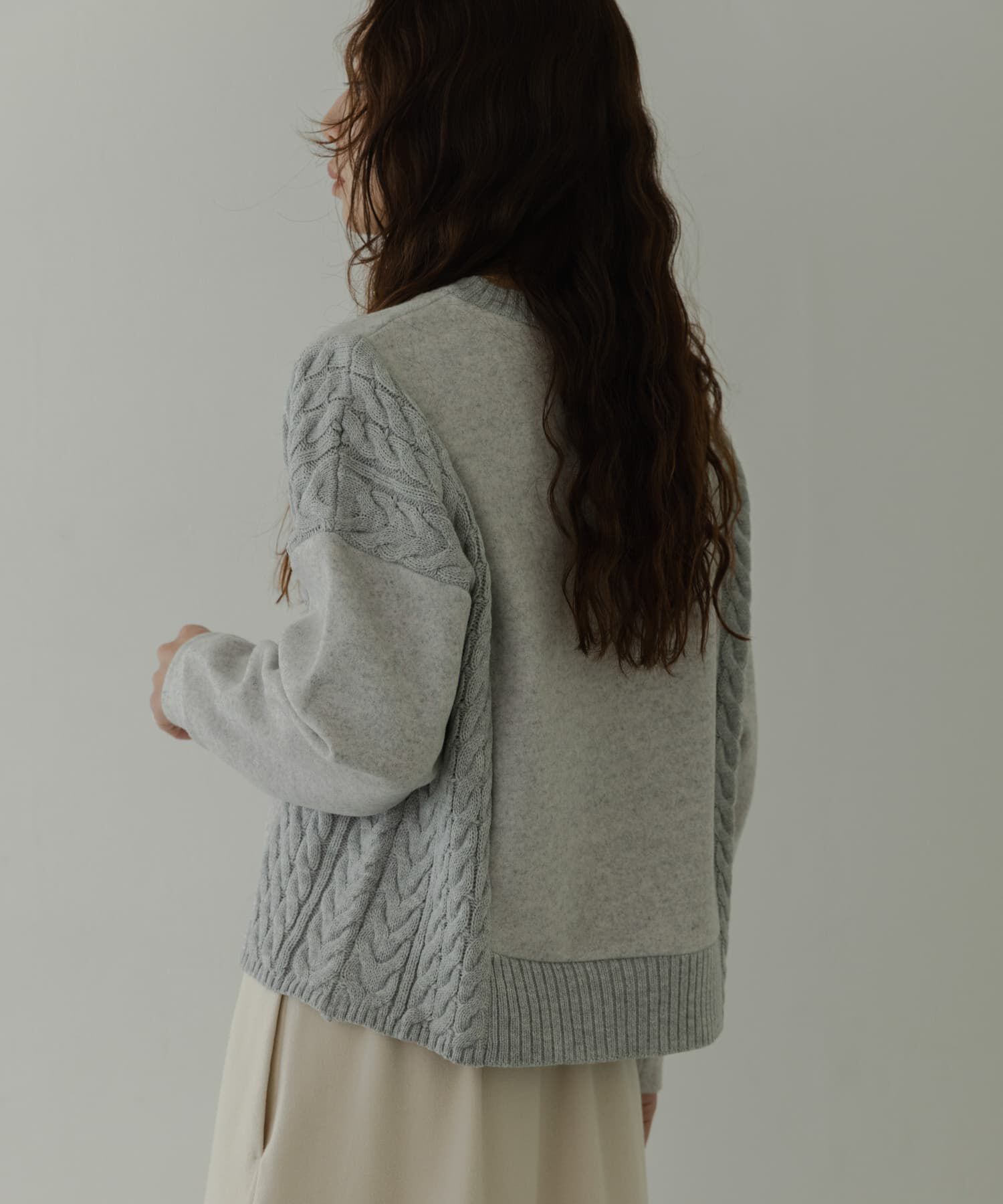 Sonny Label 「ケーブル切替メルトンジャージプルオーバー」|ニット・セーター|