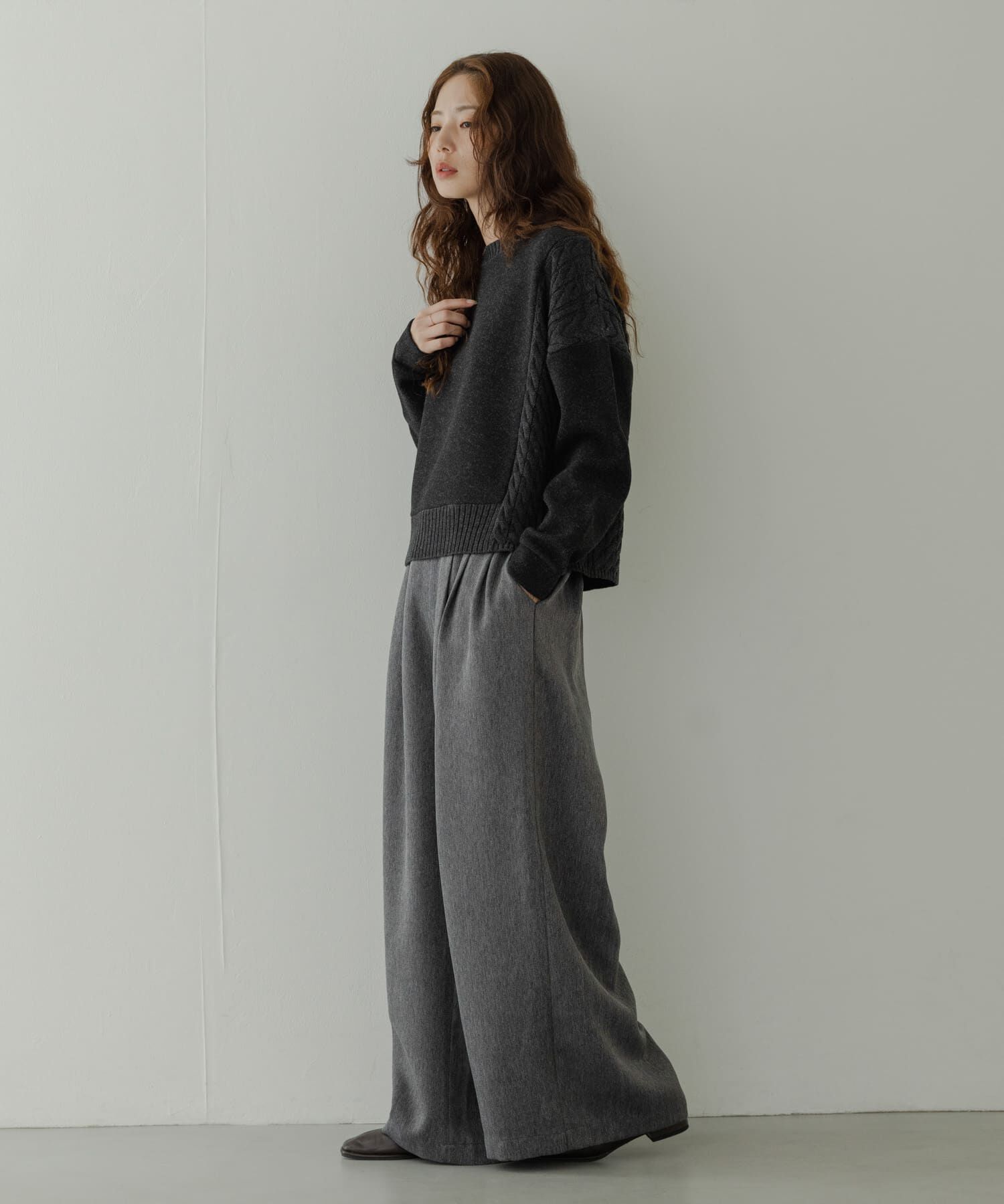 Sonny Label 「ケーブル切替メルトンジャージプルオーバー」|ニット・セーター|