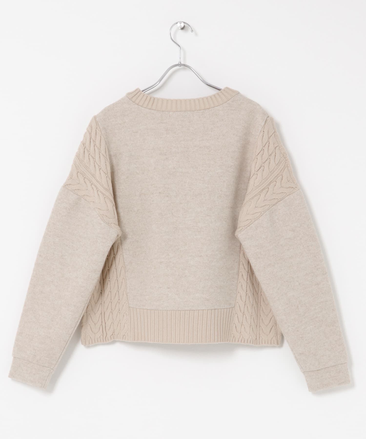 Sonny Label 「ケーブル切替メルトンジャージプルオーバー」|ニット・セーター|