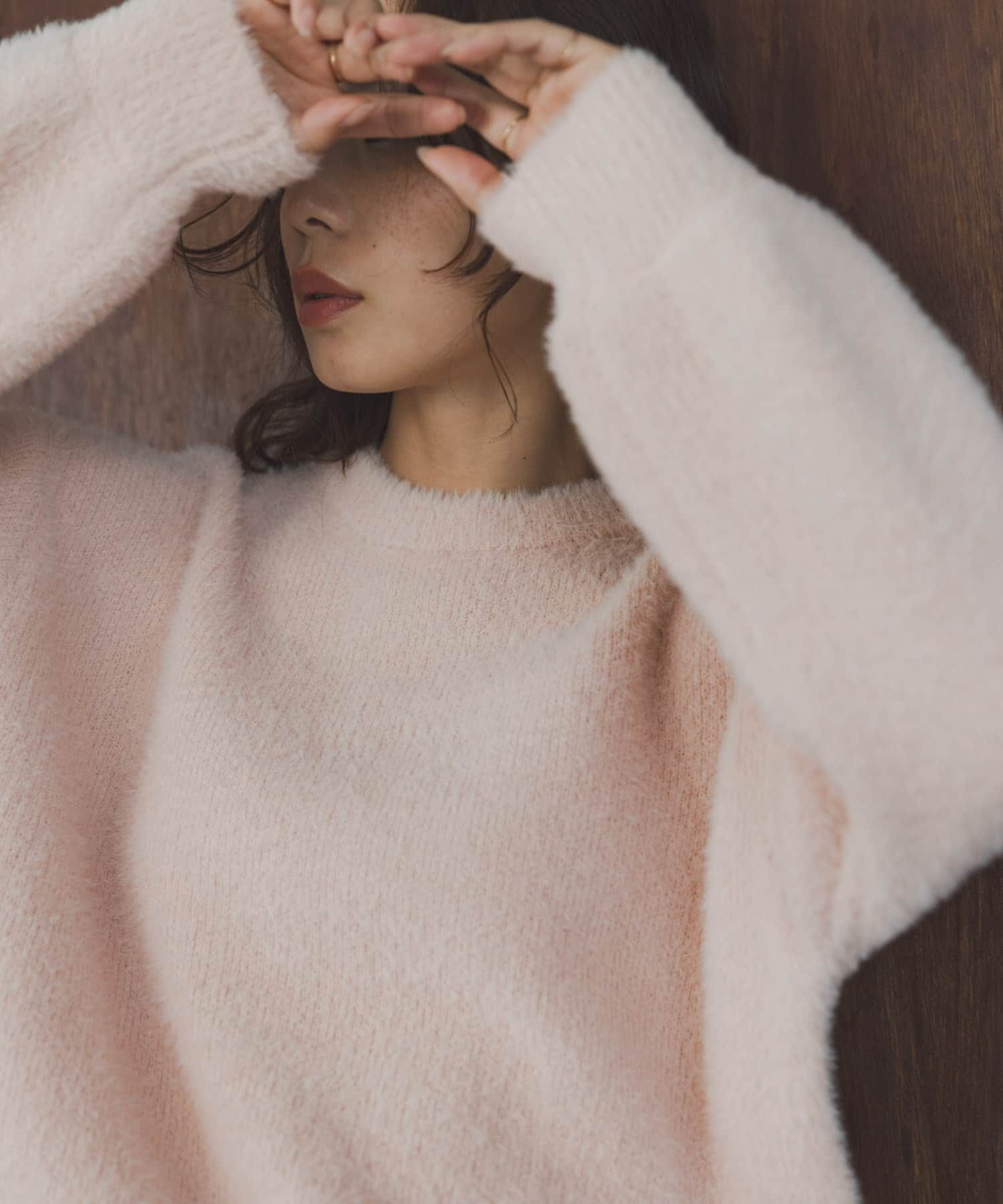 Sonny Label 「ミニフェザーWフェイスニットプルオーバー」|ニット・セーター|ライトピンク