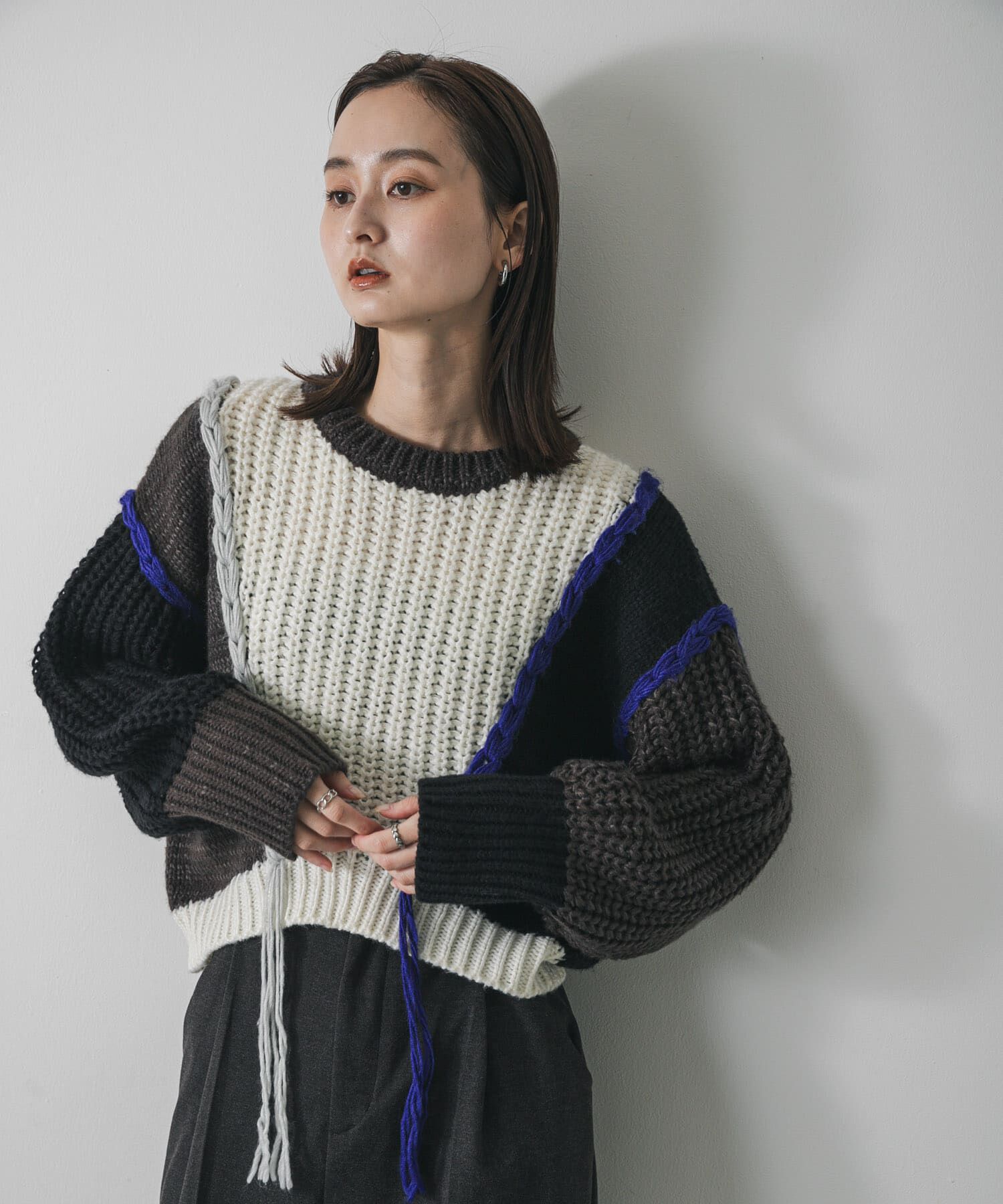 SENSE OF PLACE by URBAN RESEARCH「パッチワークセーター」|ニット・セーター|