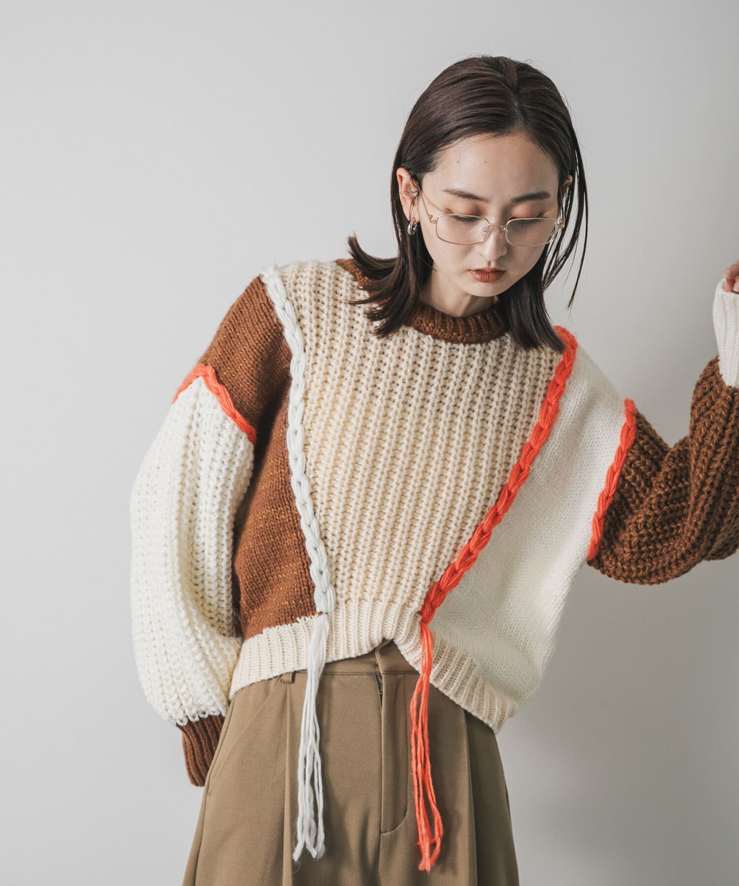 SENSE OF PLACE by URBAN RESEARCH「パッチワークセーター」|ニット・セーター|