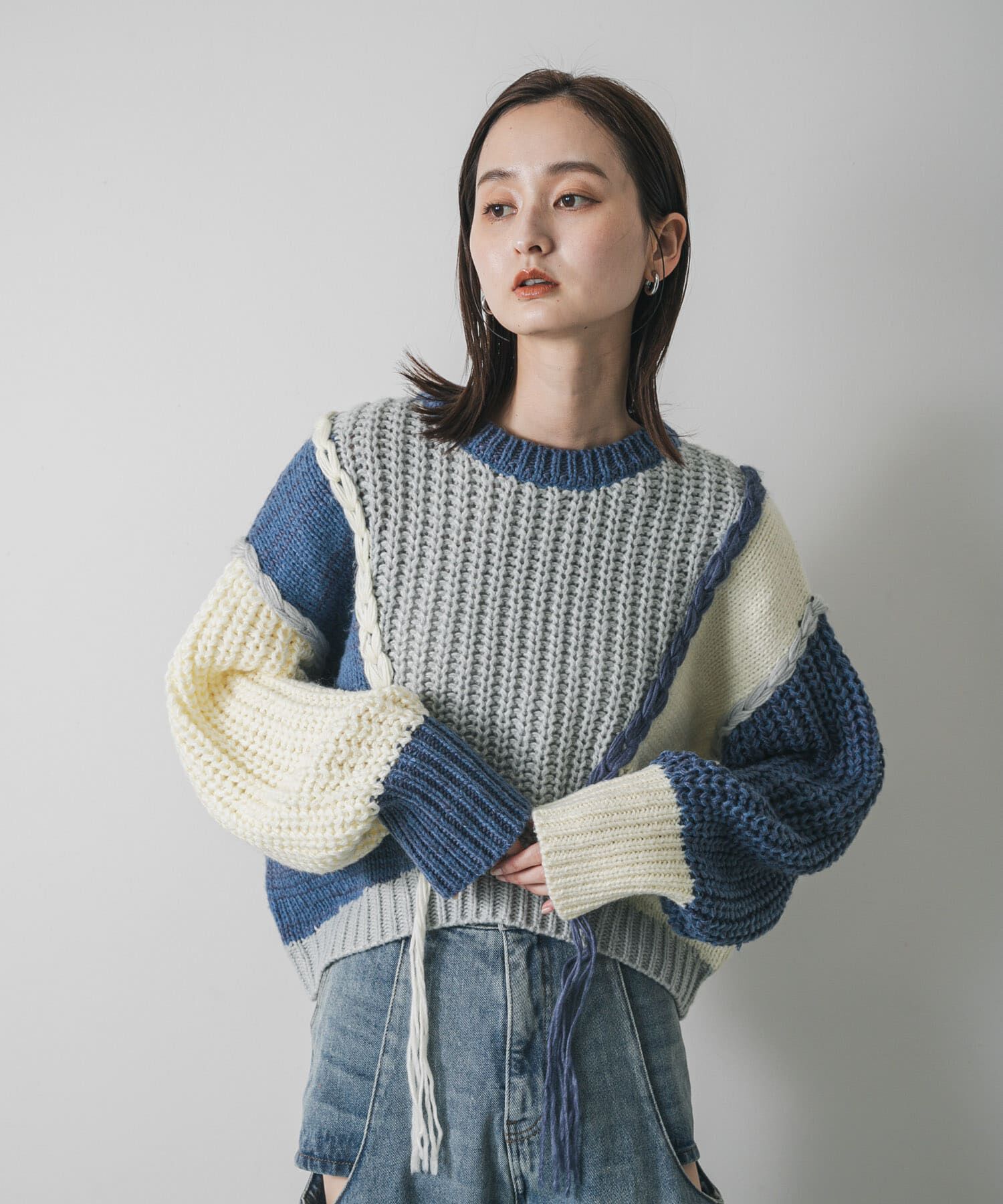 SENSE OF PLACE by URBAN RESEARCH「パッチワークセーター」|ニット・セーター|