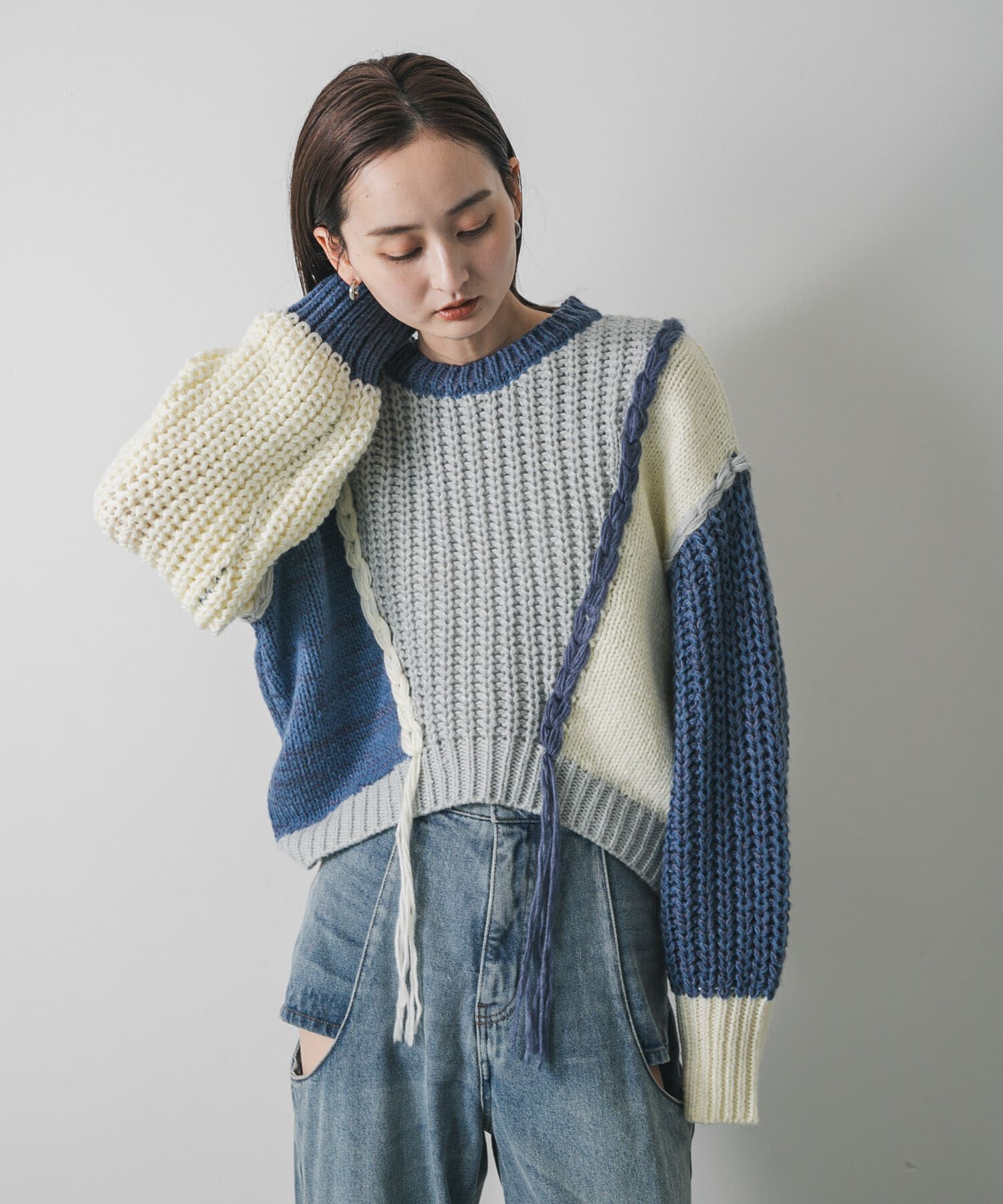 SENSE OF PLACE by URBAN RESEARCH「パッチワークセーター」|ニット・セーター|