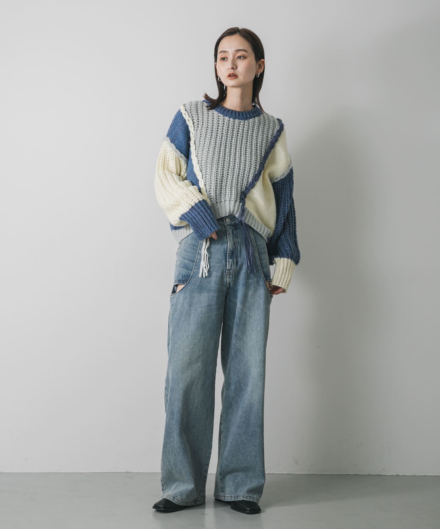 SENSE OF PLACE by URBAN RESEARCH「パッチワークセーター」|ニット・セーター|