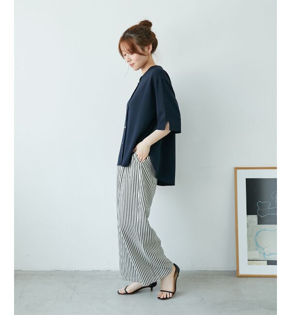  「《楽な履き心地◎》ドビーストライプサッカータックパンツ」|その他|