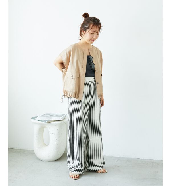  「《楽な履き心地◎》ドビーストライプサッカータックパンツ」|その他|