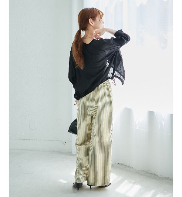  「《楽な履き心地◎》ドビーストライプサッカータックパンツ」|その他|