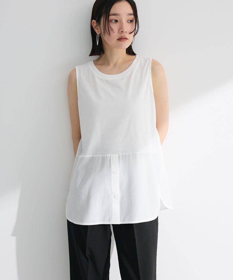Green Parks「シャツドッキングタンクトップ」|インナー|Off White