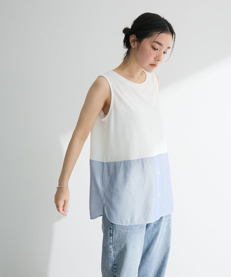 Green Parks「シャツドッキングタンクトップ」|インナー|Stripe