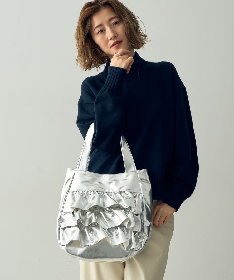 YECCA VECCA「【cache cache】PUフリルトート」|トートバッグ|