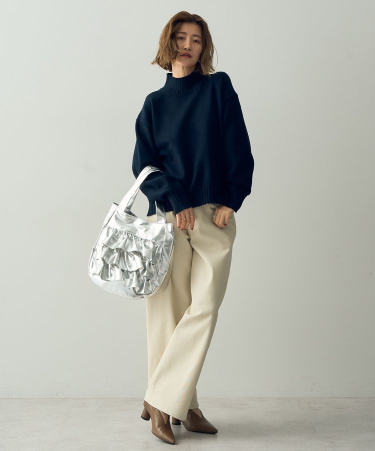 YECCA VECCA「【cache cache】PUフリルトート」|トートバッグ|