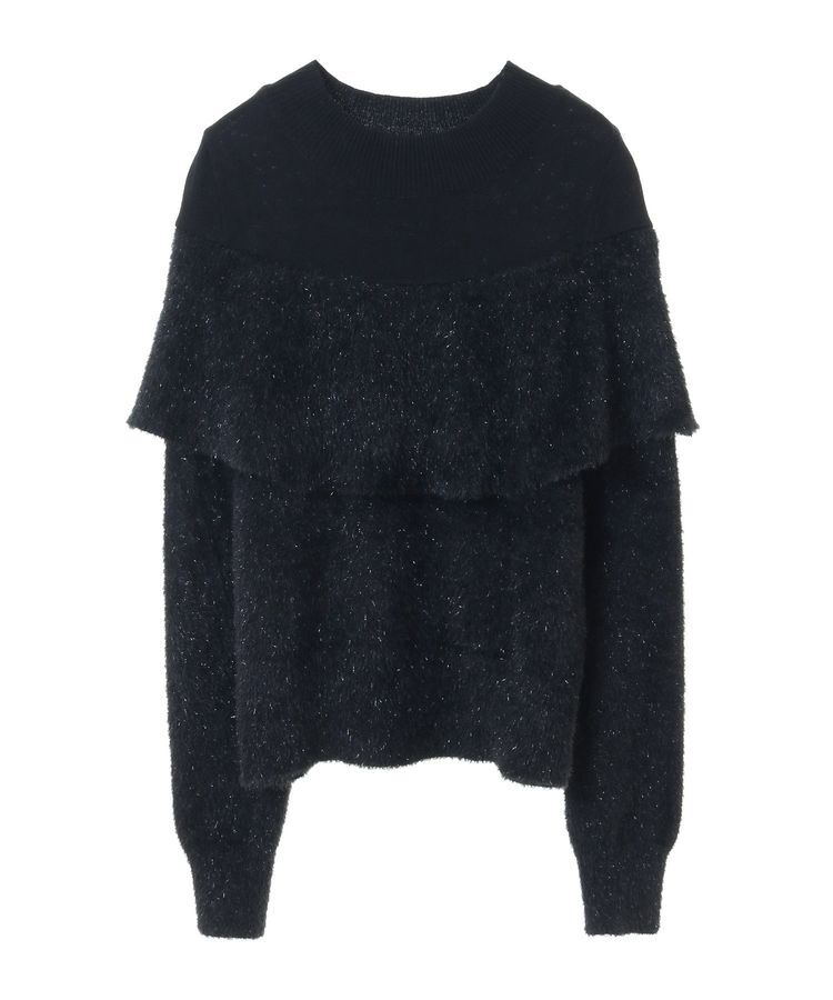 YECCA VECCA「ラメ混レイヤードデザインシャギーニット」|ニット・セーター|