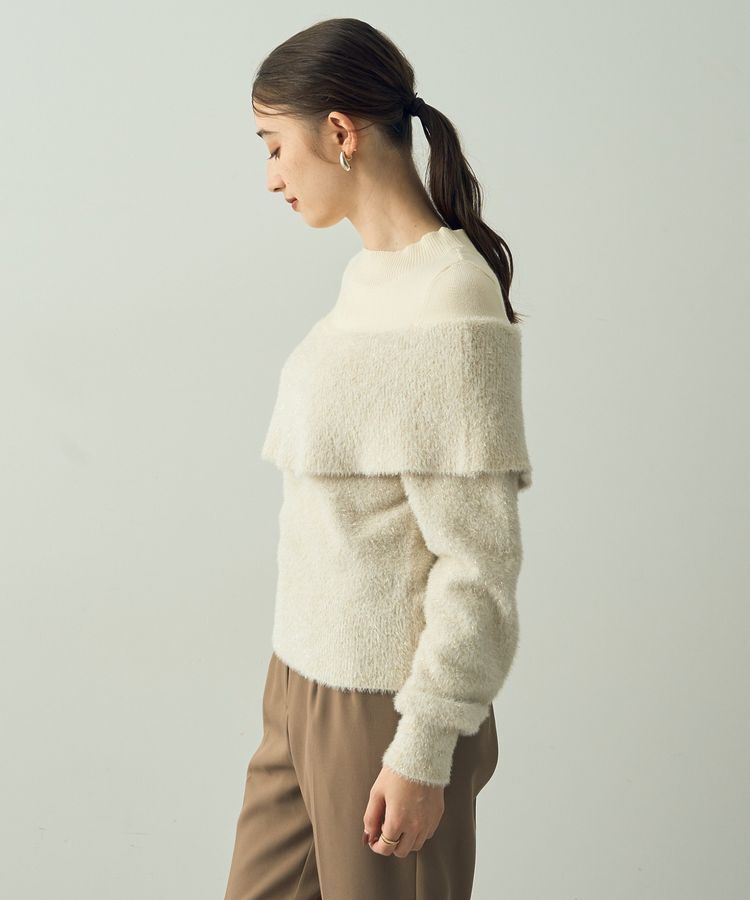 YECCA VECCA「ラメ混レイヤードデザインシャギーニット」|ニット・セーター|